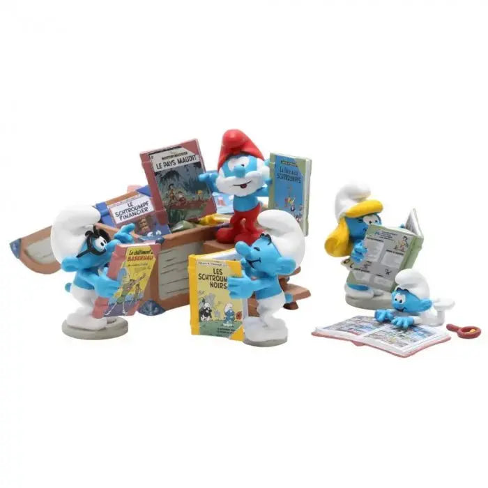 FIGURINE LE COFFRE À BD DES SCHTROUMPFS - La Case Au Tresor