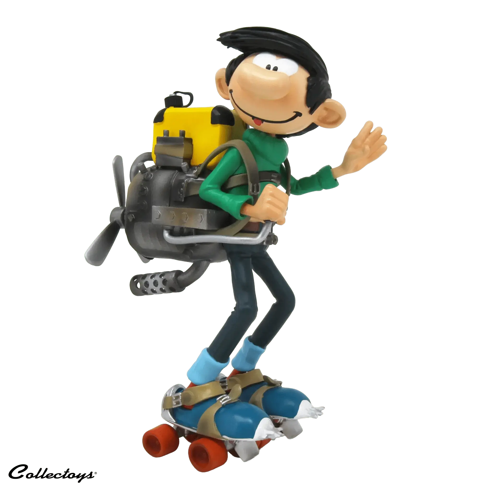 Figurine Moteur sur patins à roulettes - Gaston Lagaffe - La Case Au Tresor