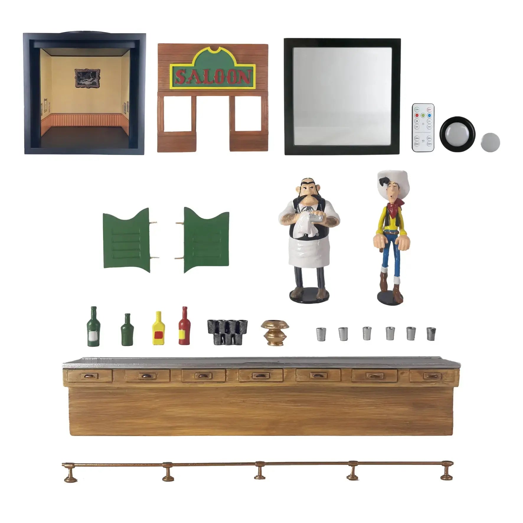 PIXIRAMA - Lucky Luke Saloon Figurine - La Case Au Tresor