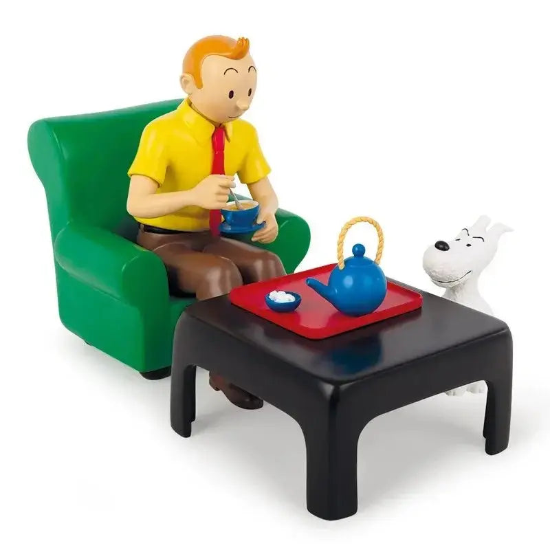 TINTIN PRENANT LE THÉ - La Case Au Tresor