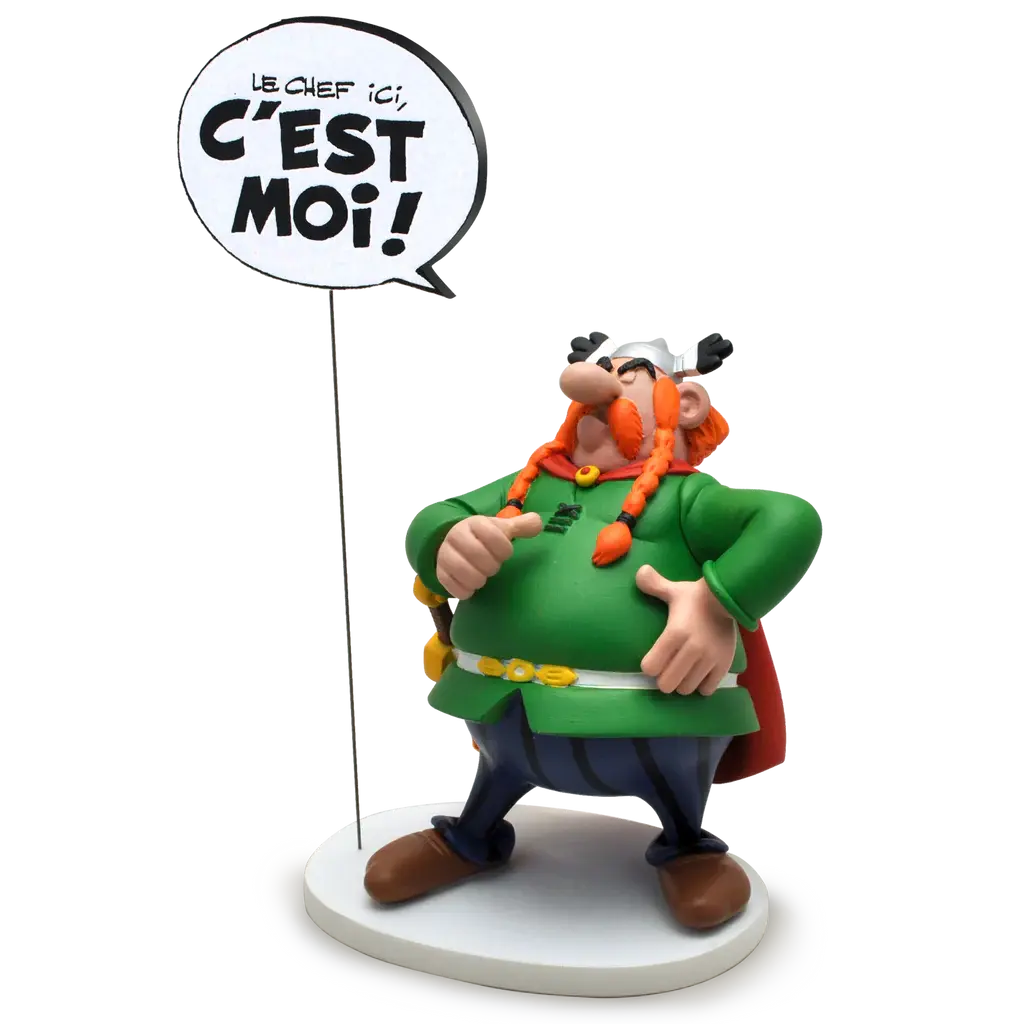FIGURINE ASTÉRIX: ABRARACOURCIX BULLES LE CHEF ICI C'EST MOI ! Plastoy