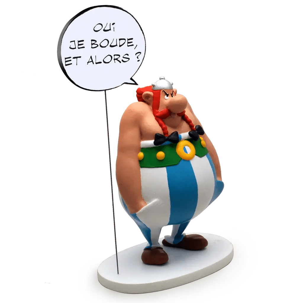 Figurine Astérix OBÉLIX - BULLES JE BOUDE - La Case Au Tresor