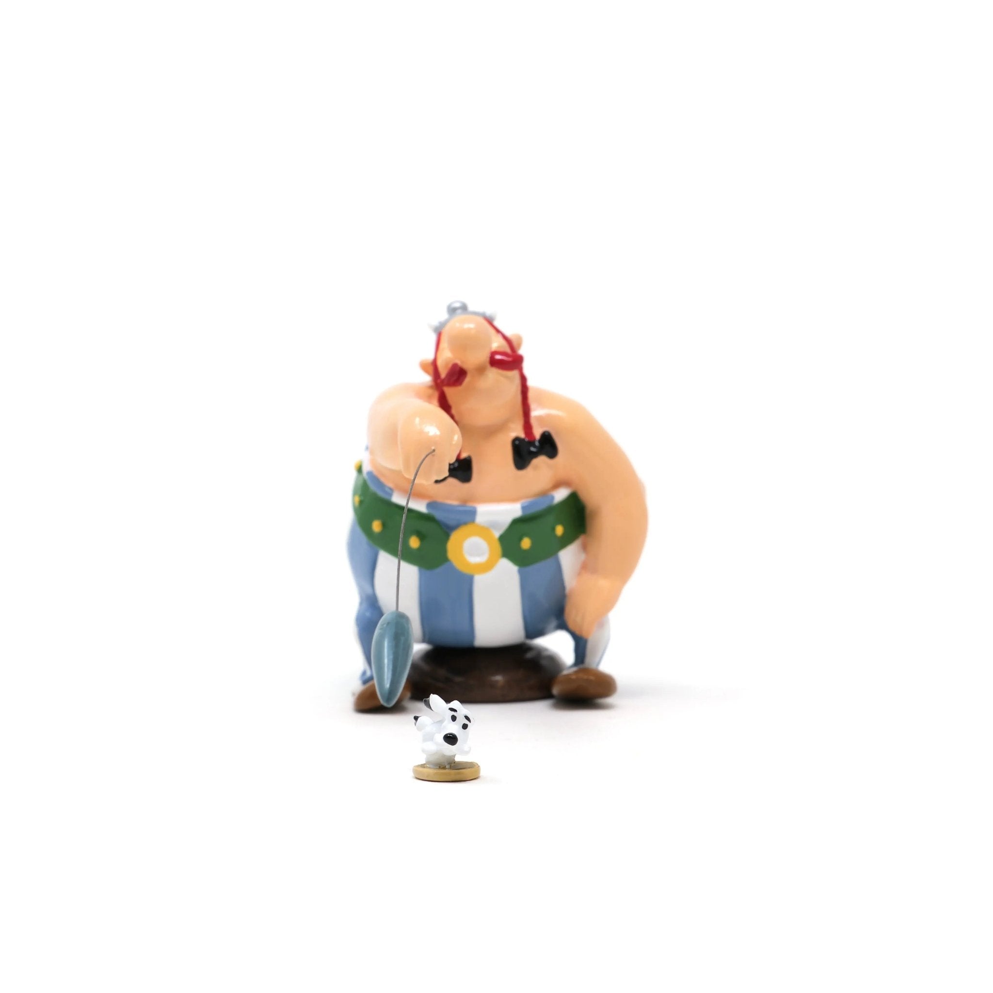 Figurine Pixi Astérix – Obélix lançant le mini Menhir à Idéfix - La Case Au Tresor