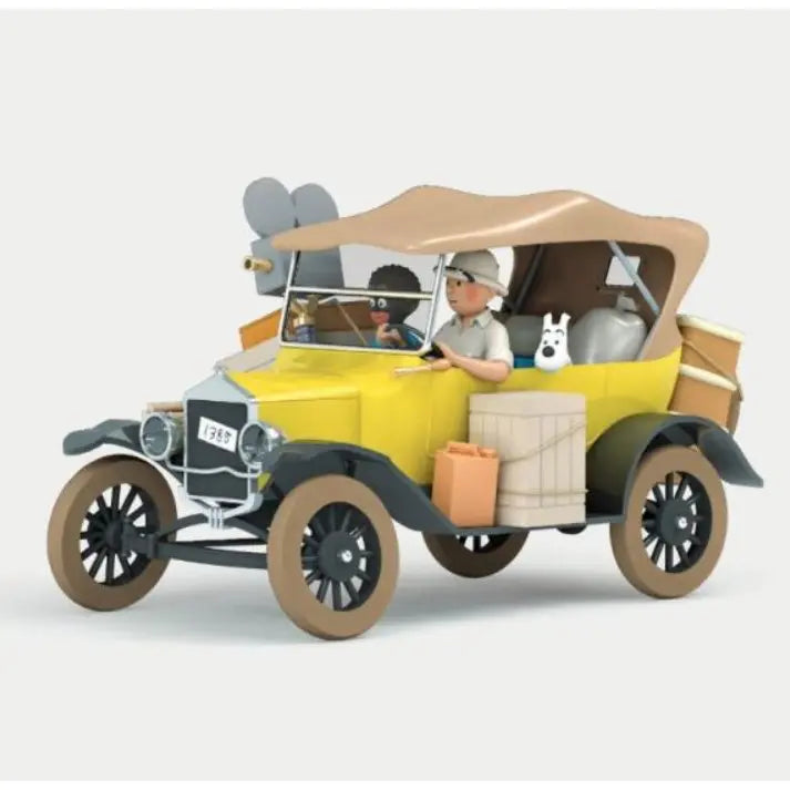 VEHICULE TINTIN: FORD T JAUNE 1/24 - La Case Au Tresor