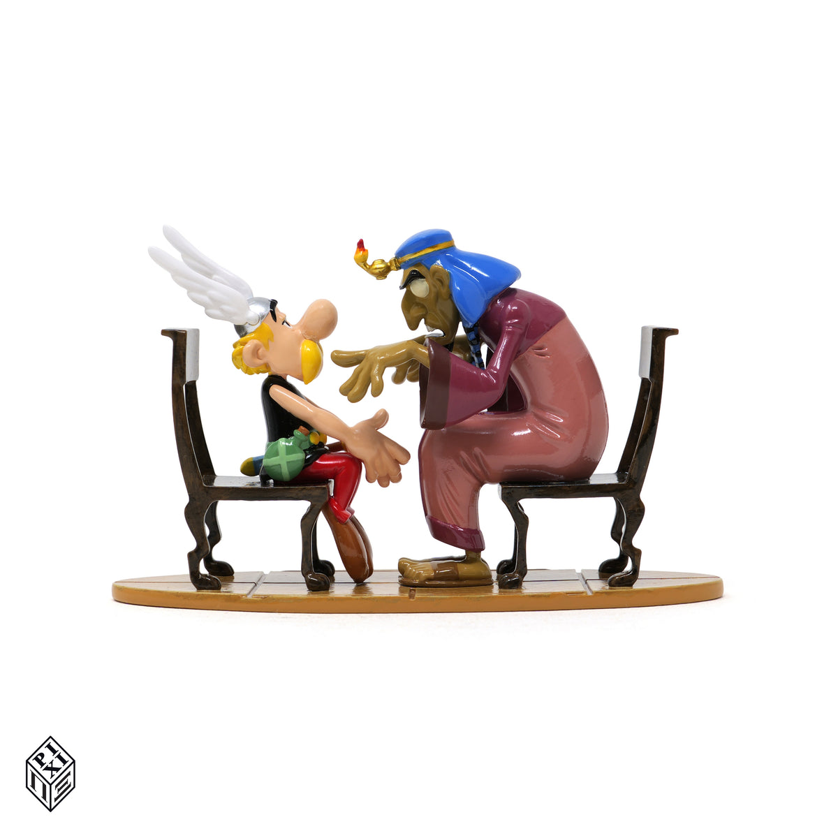 Figurine Pixi Astérix hypnotisé par le mage Iris, vue arrière