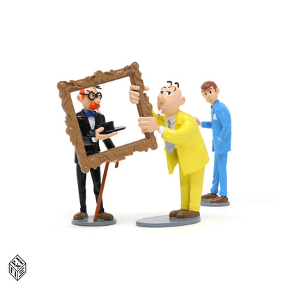 Figurines Pixi Gil Jourdan « Popaïne et vieux tableaux », détail des personnages