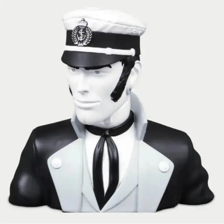FIGURINE BUSTE CORTO MALTESE NOIR ET BLANC - La Case Au Tresor