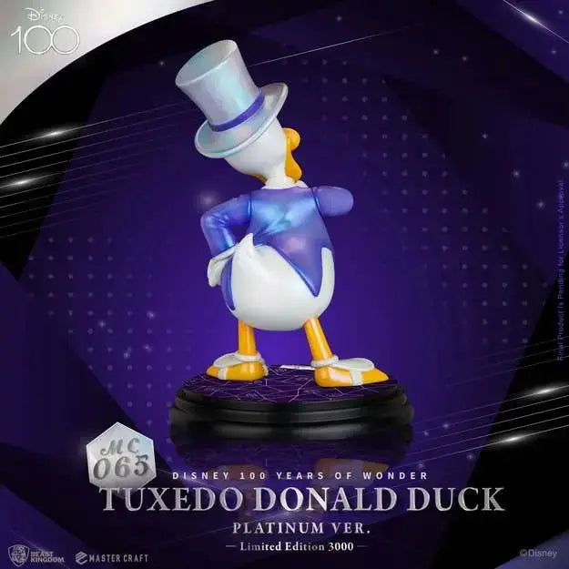 FIGURINE DISNEY: MASTER CRAFT TUXEDO DONALD DUCK VERSION PLATINE - La Case Au Tresor