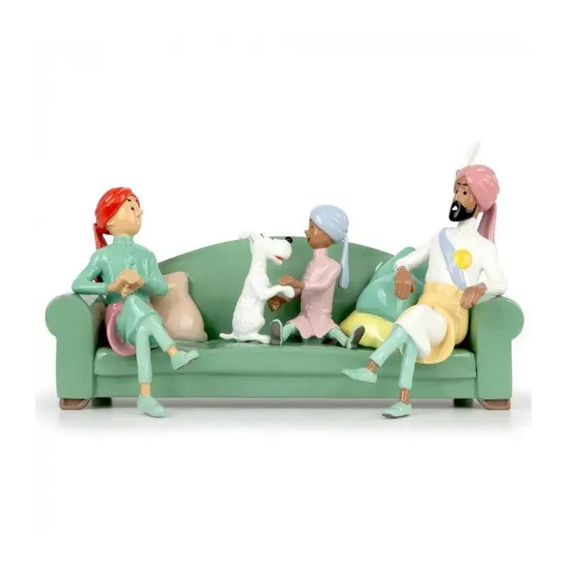 FIGURINE TINTIN: SCÈNE DU DIVAN LES CIGARES DU PHARAON - La Case Au Tresor