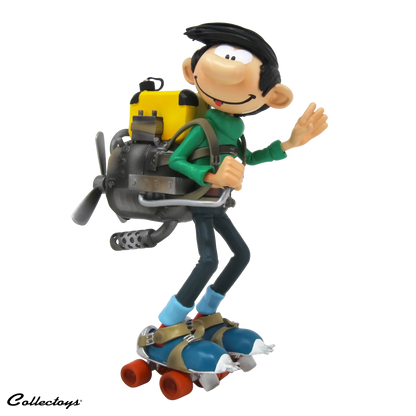 Figurine Les Inventions de Gaston Lagaffe, Moteur sur patins à roulettes Plastoy