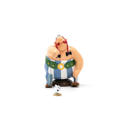 Figurine Pixi Astérix – Obélix lançant le mini Menhir à Idéfix - La Case Au Tresor