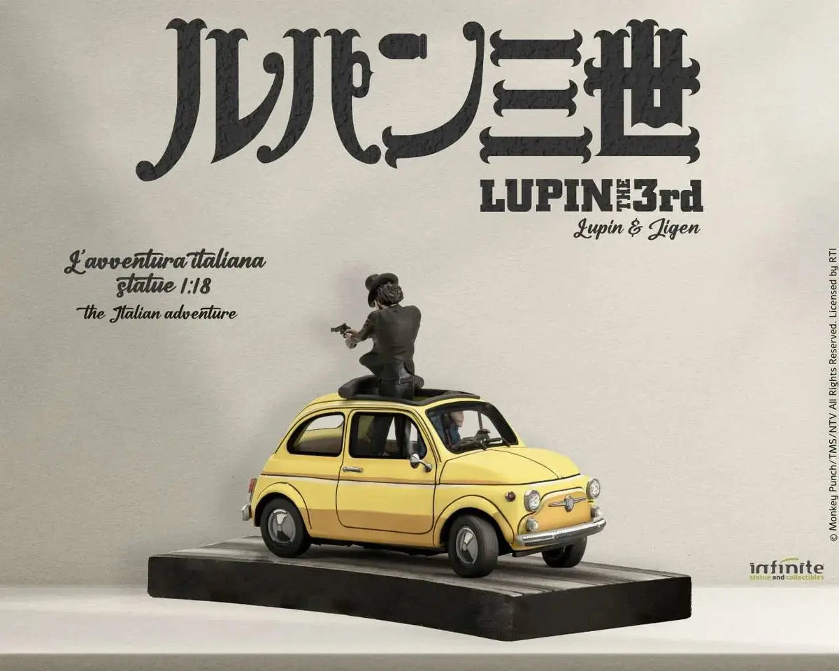 Lupin III et Jigen en Fiat 500, statue Infinite Statue 1/18
