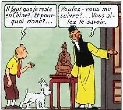 Tintin Lotus bleu - WANG JEN - GHIE - La Case Au Tresor