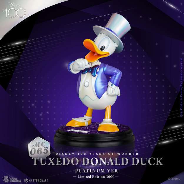 FIGURINE DISNEY: MASTER CRAFT TUXEDO DONALD DUCK VERSION PLATINE