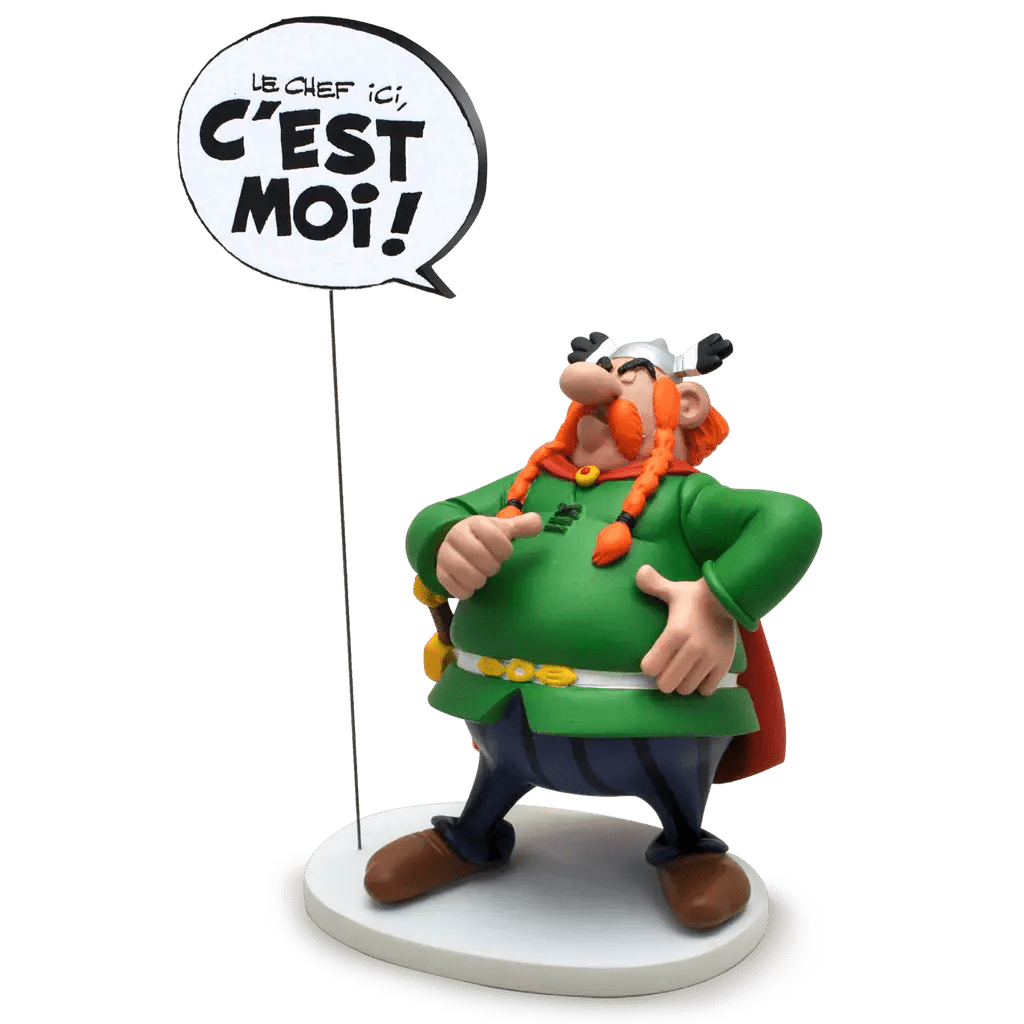 FIGURINE ASTÉRIX: ABRARACOURCIX BULLES LE CHEF ICI C'EST MOI ! - La Case Au Tresor