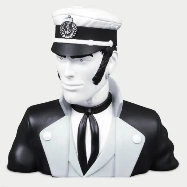 FIGURINE BUSTE CORTO MALTESE NOIR ET BLANC - La Case Au Tresor