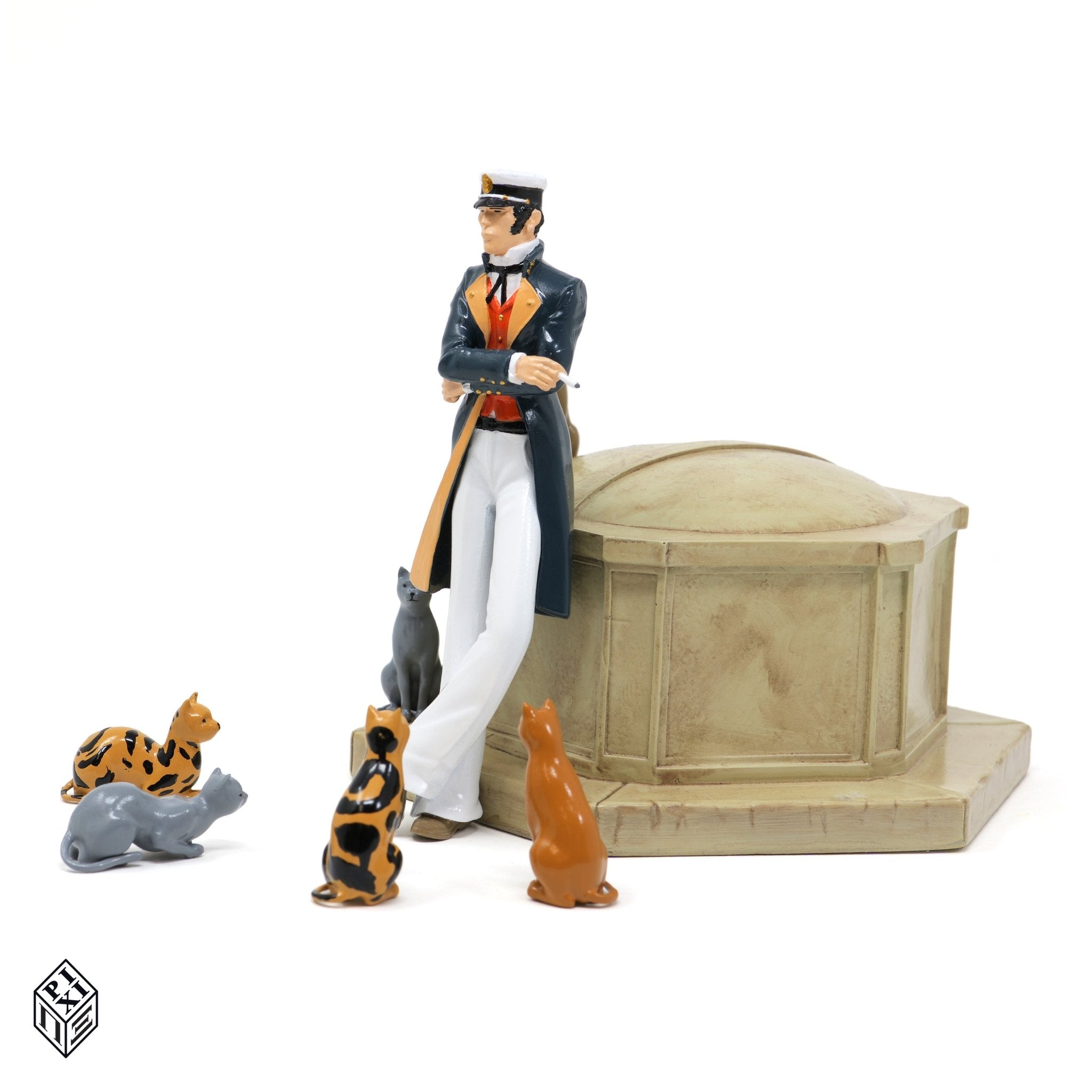 Figurine Corto Maltese et les chats - Fable de venise - La Case Au Tresor