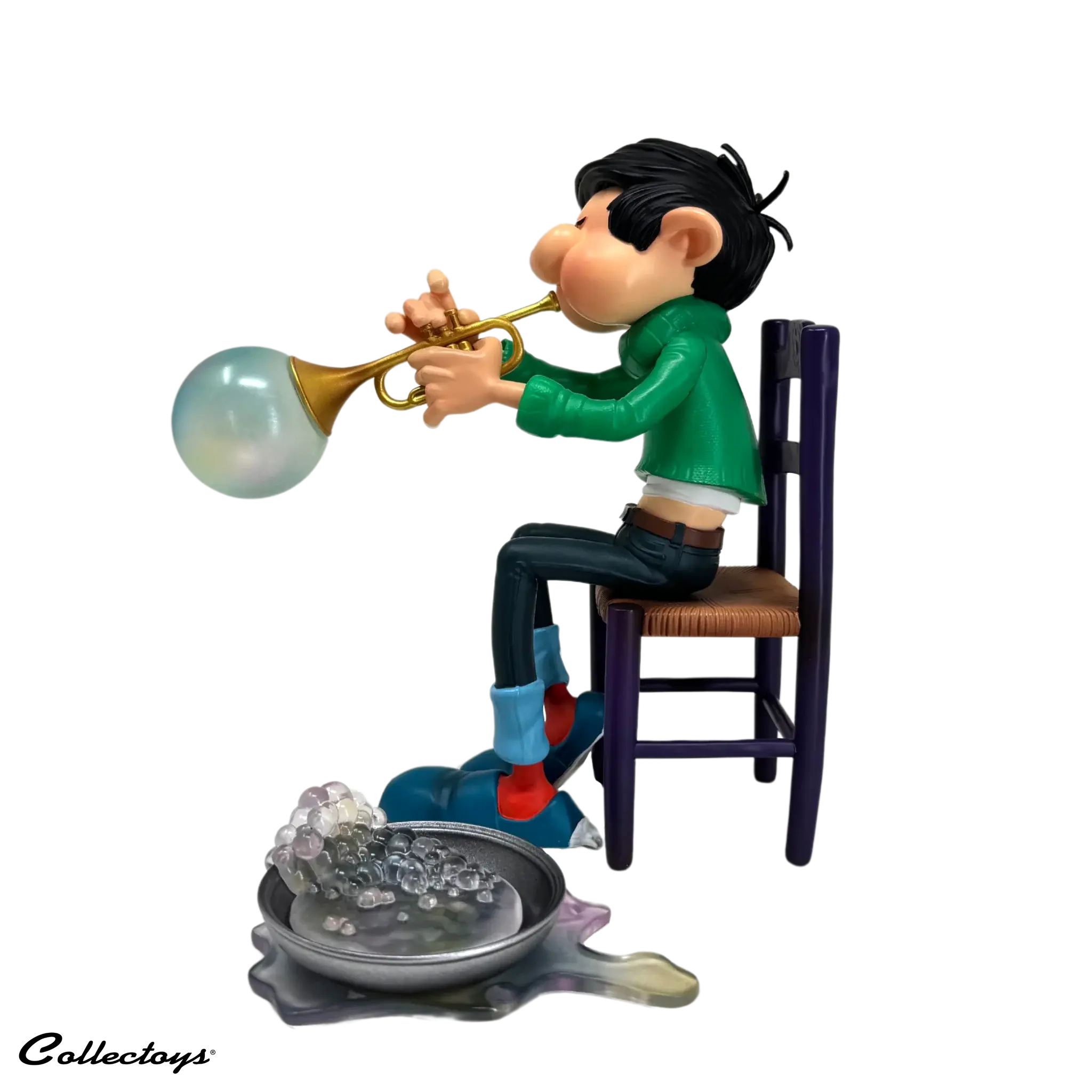 Figurine Gaston - Trompette à Bulles - La Case Au Tresor