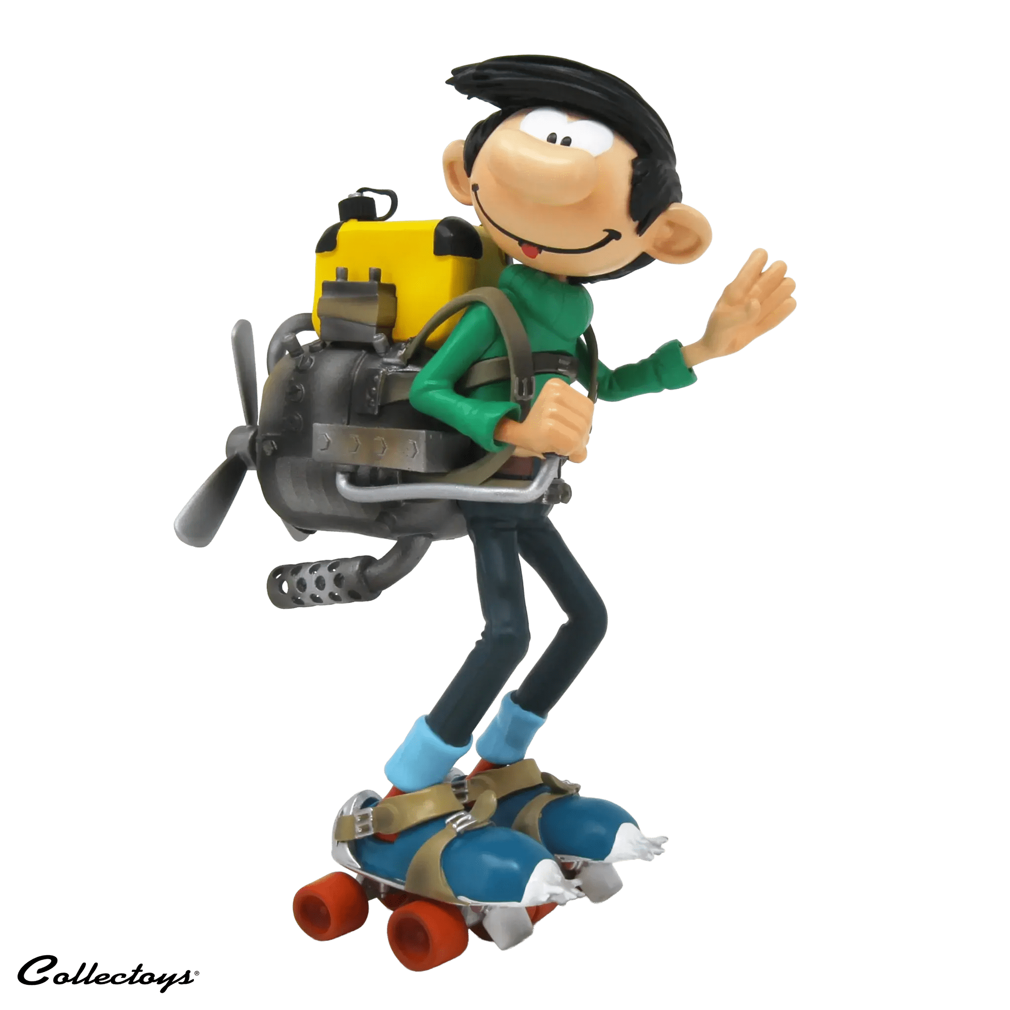 Figurine Moteur sur patins à roulettes - Gaston Lagaffe - La Case Au Tresor