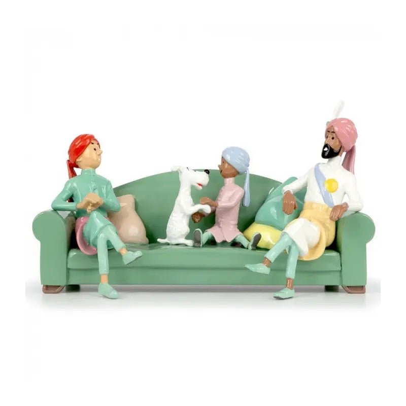 FIGURINE TINTIN: SCÈNE DU DIVAN LES CIGARES DU PHARAON - La Case Au Tresor